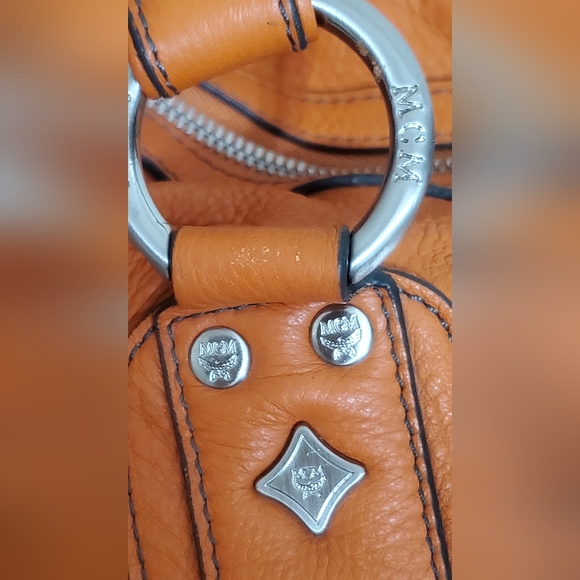 MCM Orange Leather Duffle/Weekender Bag - Picture 9 of 16